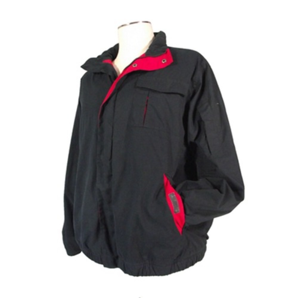 Chaps Ralph Lauren Jacket Men's Medium Blue Red Ski Winter Full Zip Fleece Lined